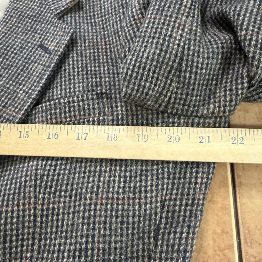 Evan Picone 40R Brown Multi Color Wool  Tweed Herringbone Jacket ELBOW PATCHES
